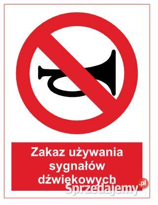 Naklejka BHP Zakaz używania sygnałów dźwiękowych Kamionna