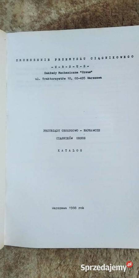 Katalog Ursus 912 914 1012 1014 1222 1224 1614 Lublin