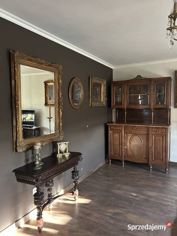 Stary dębowy kredens szybki frezowane Poznań