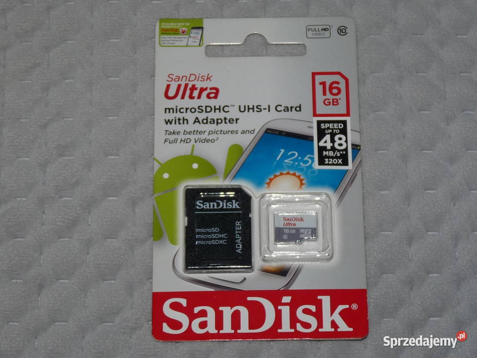 Karta micro SDHC SanDisk Ultra 16 GB z adapterem małopolskie sprzedam