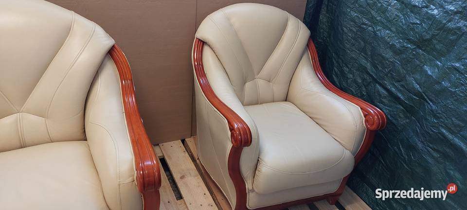 Sofa z funkcją spania plus fotel skóra Sofy i kanapy warmińsko-mazurskie Gołdap