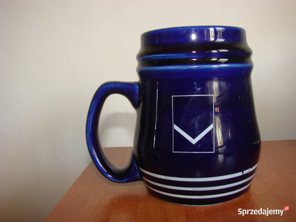 Tułowice kobaltowy kufel z żaglowcem
