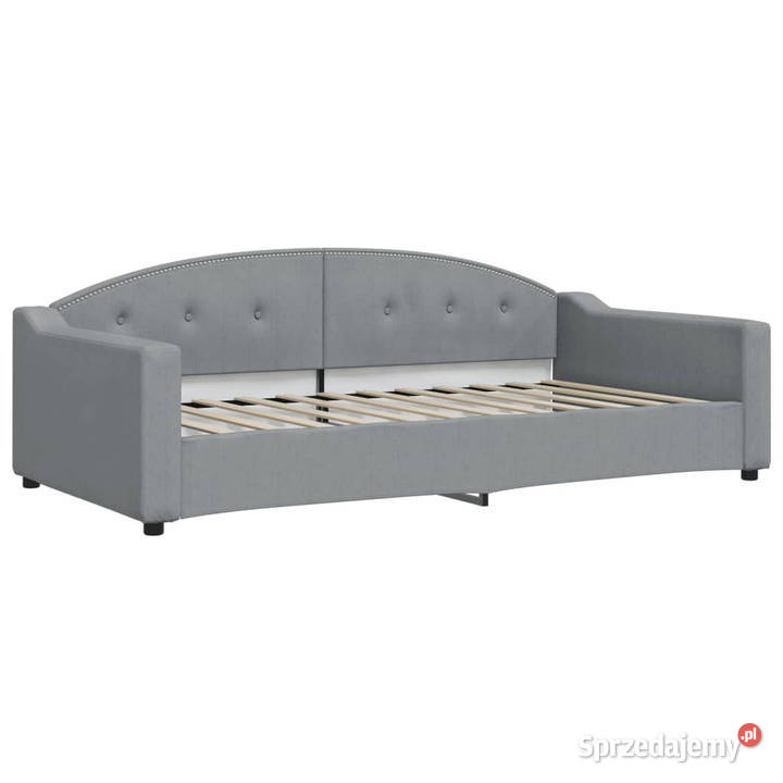 Sofa z materacem do spania jasnoszara tkanina Warszawa