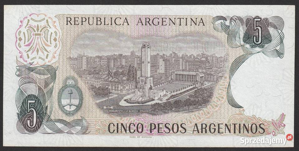 Argentyna 5 pesos 1983 stan bankowy UNC