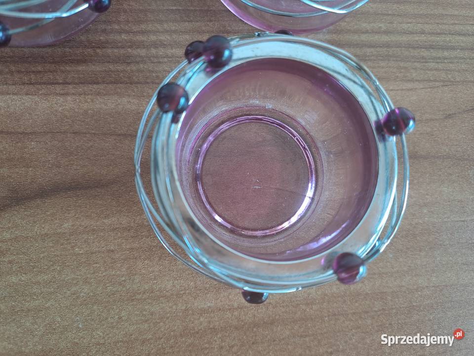 3x Świecznik tealight Fioletowy Świeczniki na Warszawa