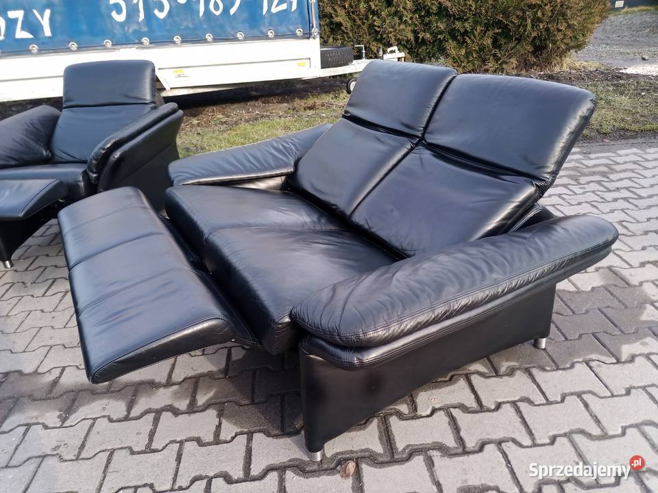 Komplet Rozkładany RELAX 321 i Stolik Skóra śląskie Kozy