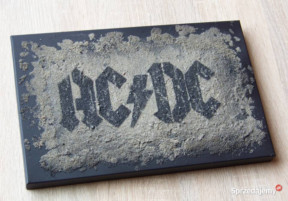 ACDC Malowany ręcznie obraz na piaskowym tle Malarstwo Sandomierz