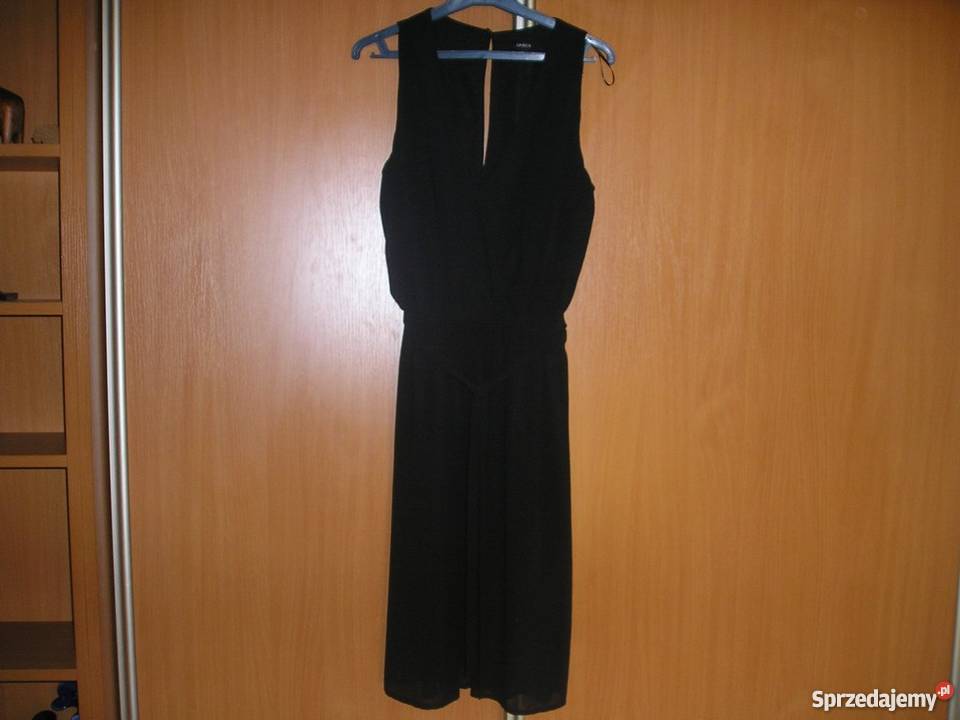 sukienka mgiełka midi mała czarna 36 S L bez rękawa Słupsk