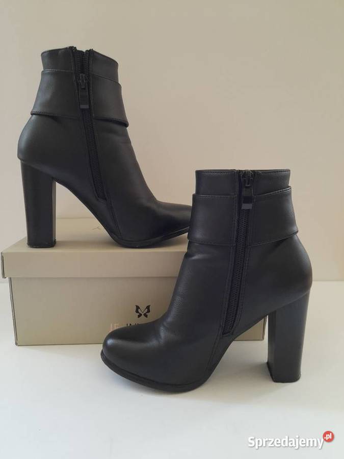 Czarne botki na słupku 36 Bogatynia
