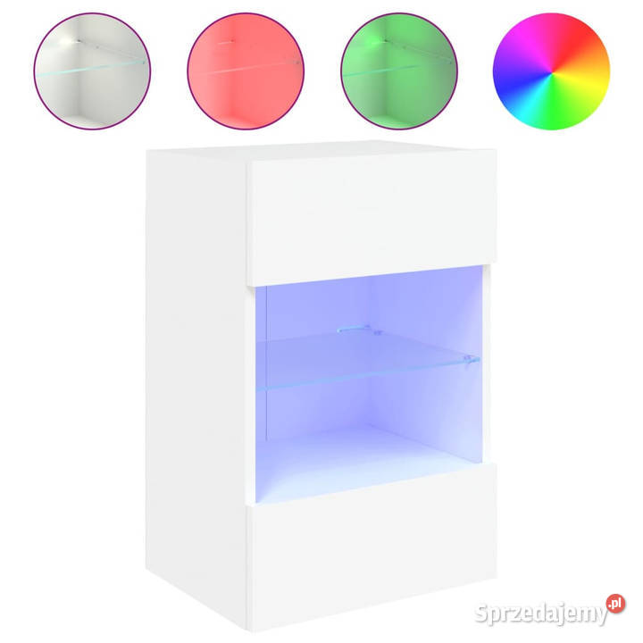 Ścienna szafka TV z LED biała 40x30x605 WM837078 Warszawa