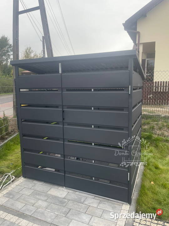 Wiata śmietnikowa spad tył 15x1m antracyt dolnośląskie Kłodzko