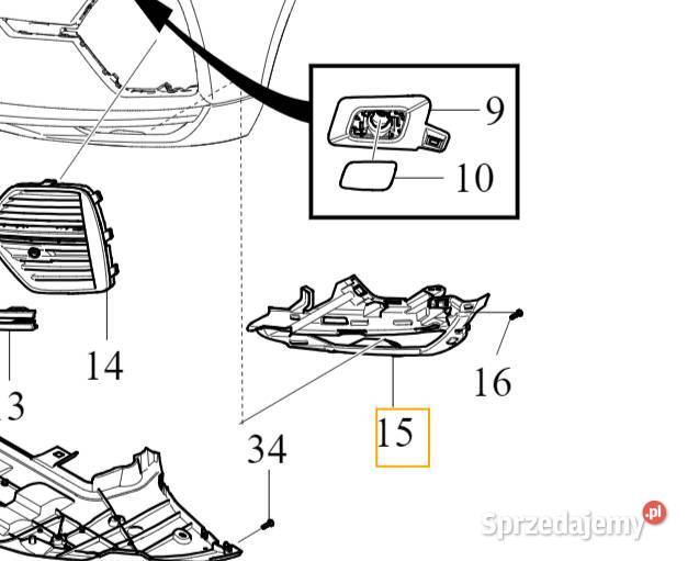 VOLVO XC60 II lewe mocowanie wspornik halogenu dolnośląskie