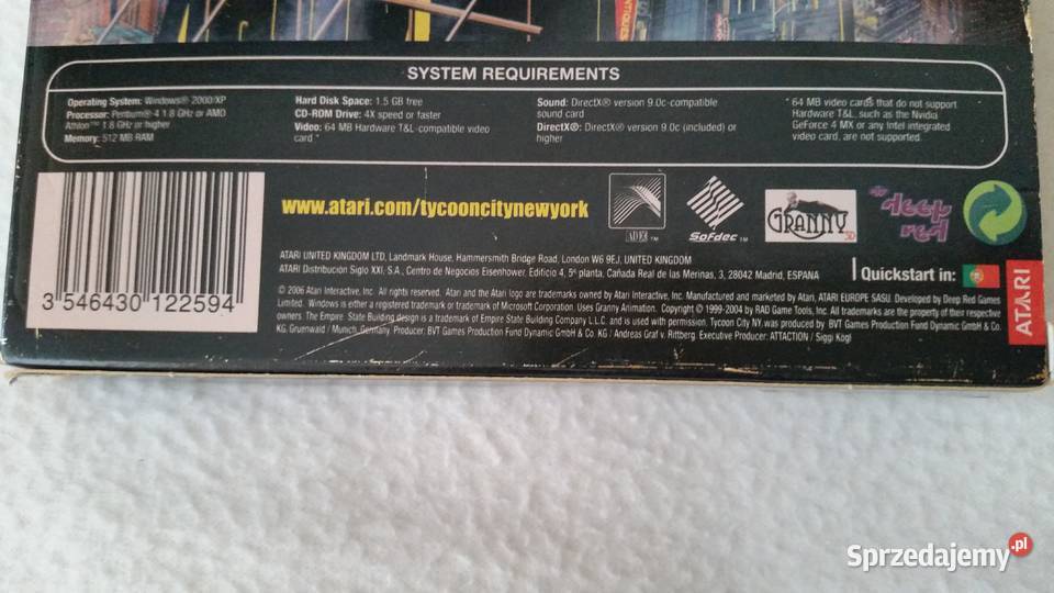 TYCOON CITY YORK 2006 Atari PC CDROM lubelskie Puławy