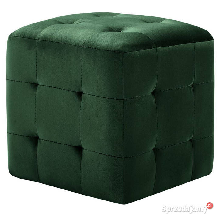 Pufy 2 zielone 30 x 30 x 30 aksamit WM278387 mazowieckie Warszawa