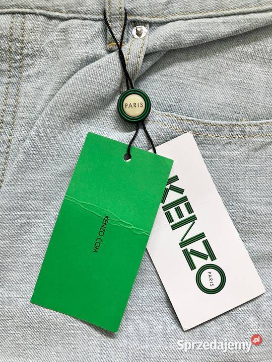 Nowe jasne błękitne męskie spodnie jeansy Kenzo Nisko