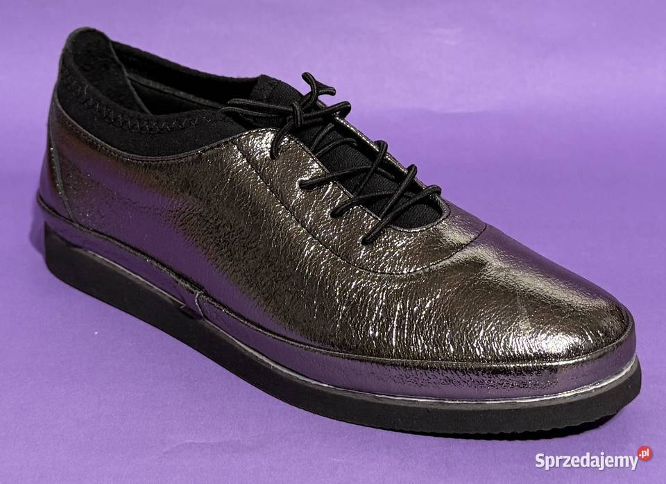 Skórzane damskie srebrne półbuty SERGIO BARDI Żyrardów