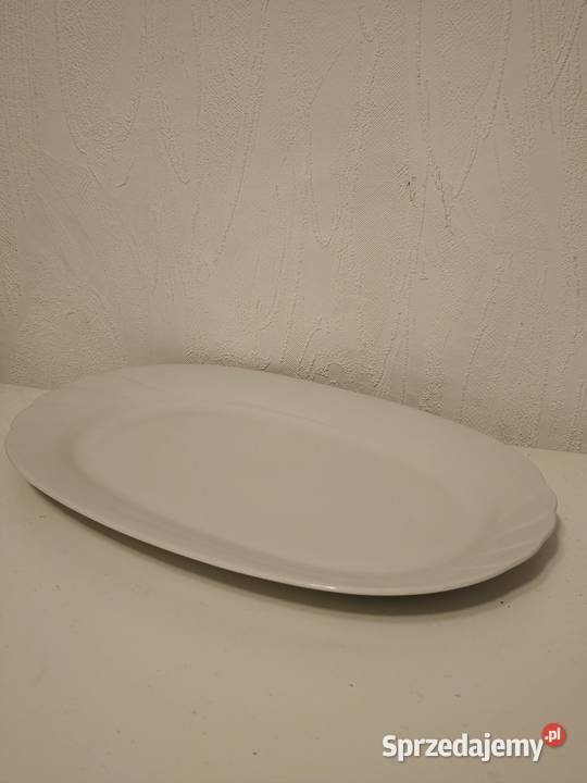 Porcelanowy półmisek Burg Lindau biała owalna Poddębice