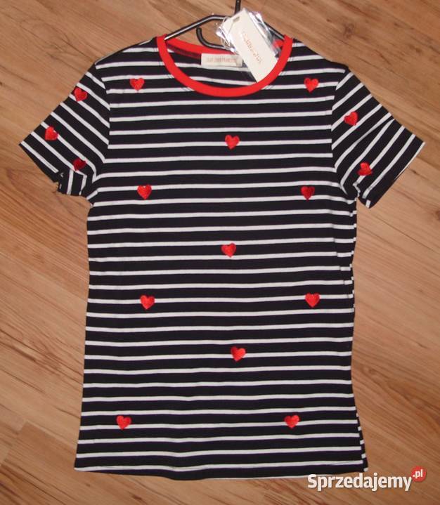 Bawełniany Tshirt paseczki i serduszka r SM