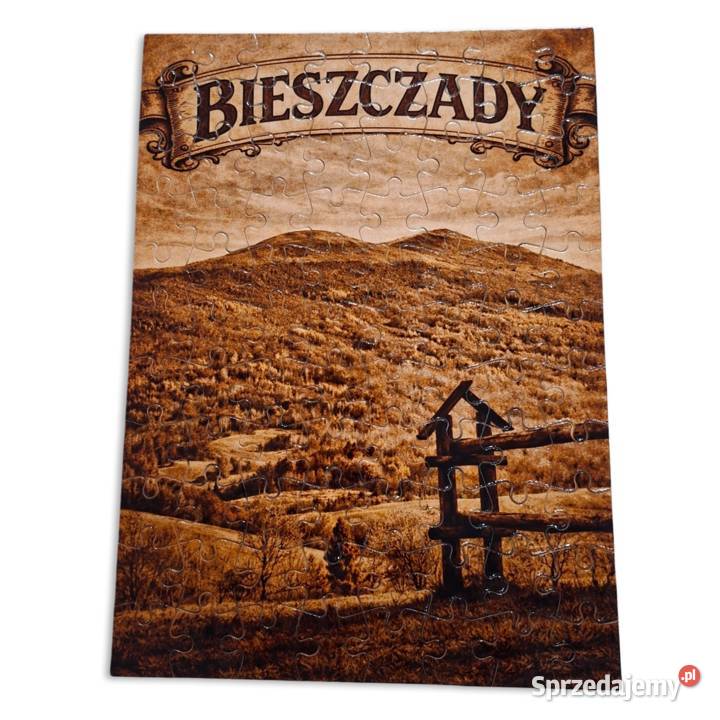 Puzzle vintage Bieszczady z wilkiem 88 elementów Pozostałe sprzedam