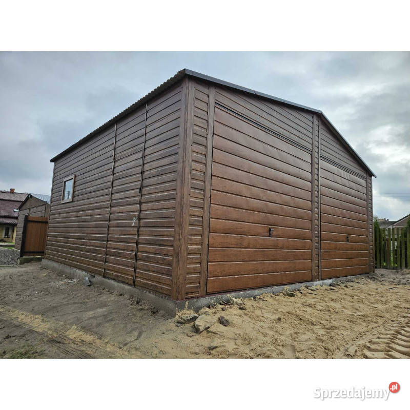 Garaż blaszany 7x5 kolor drewnopodobny producent lubelskie Chełm