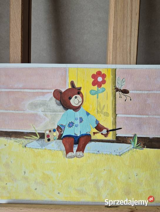 Miś Uszatek akwarela artysty piękna na prezent