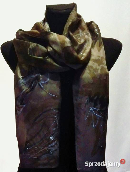 Szal jedwabny ręcznie malowany ptPasja Inny wzór Katowice sprzedam