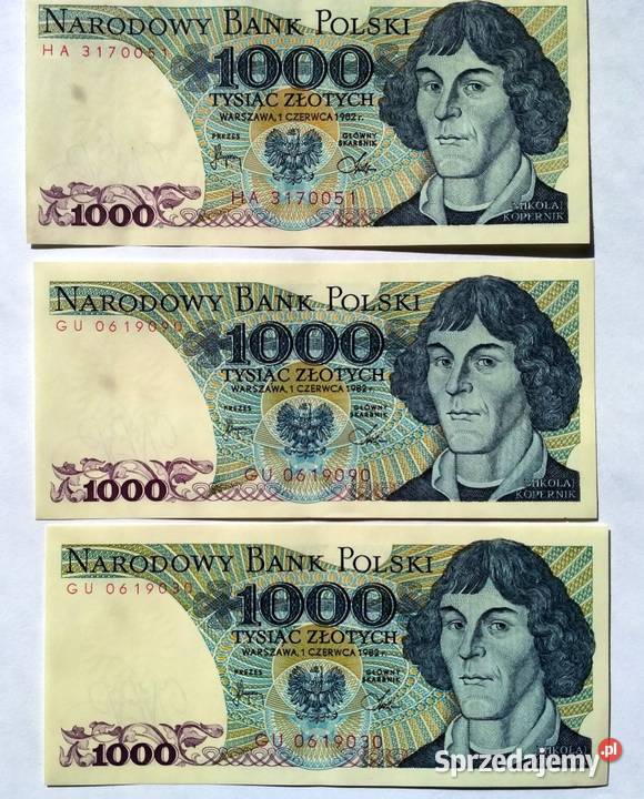 Banknot 1000 z 1982 Stan Rzeszów sprzedam
