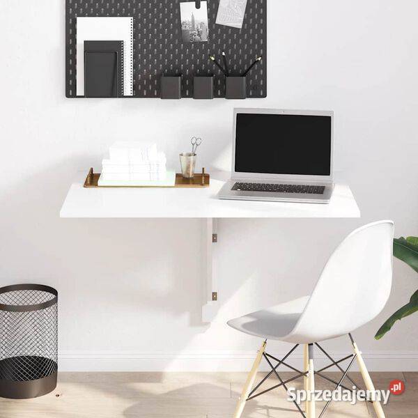 vidaXL Składany stolik kawowy biały o wysokim Warszawa