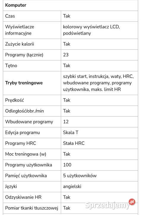 Orbitrek elektromagnetyczny TUNTURI CF3016 Jasień sprzedam