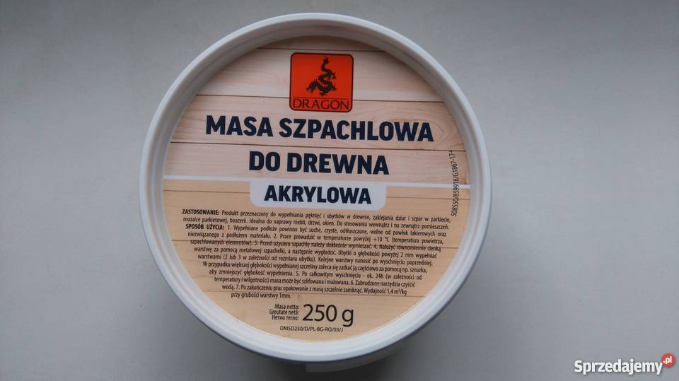 Masa szpachlowa do drewna akrylowa DRAGON Kraków