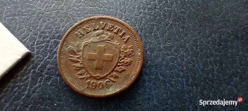 Stare monety 1 rappen 1906 Szwajcaria