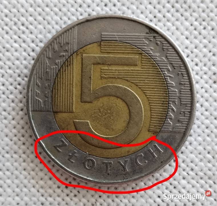 Moneta 5 złotych 1994 Destrukt Toruń