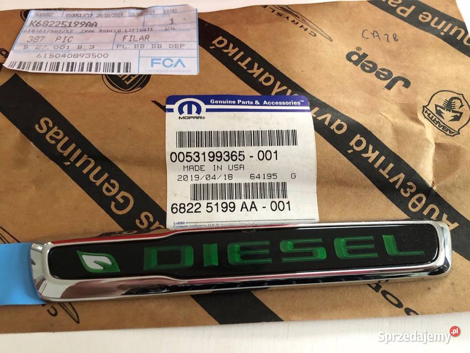 Emblemat tylnej klapy Diesel JEEP GRAND CHEROKEE Kozy