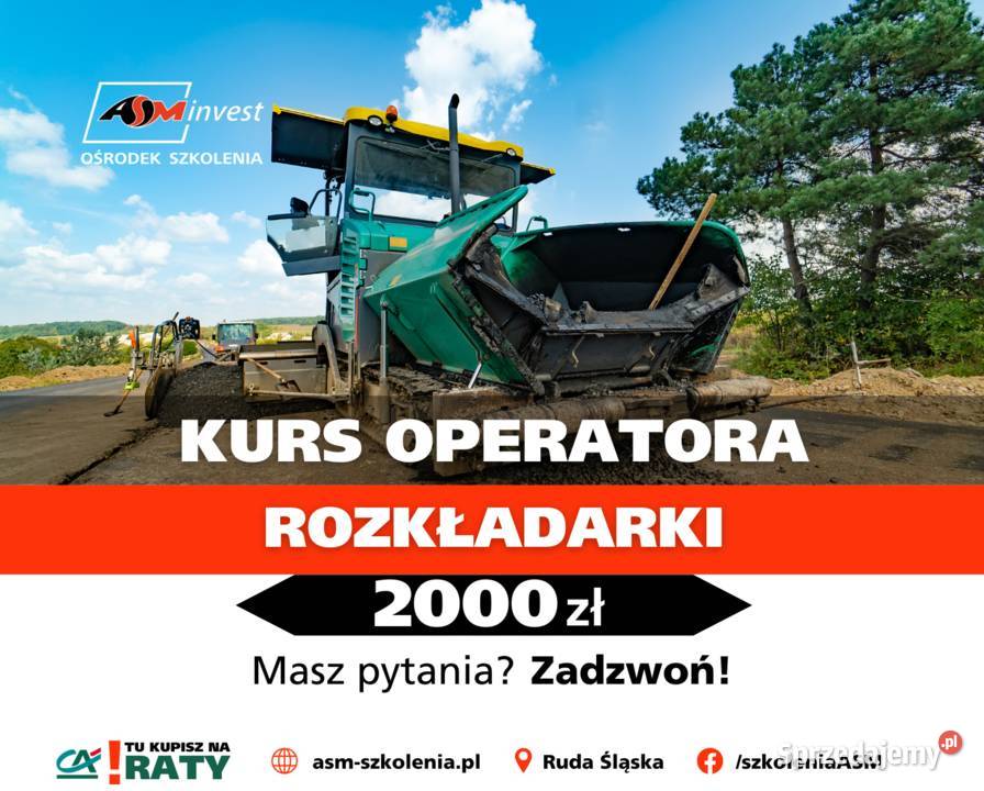 Kurs na Rozkładarki masy asfaltowej rozściełacz Ruda Śląska
