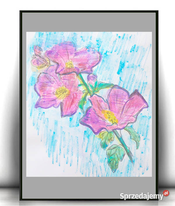 kwiatki obrazek A4 mały plakat z kwiatami warmińsko-mazurskie