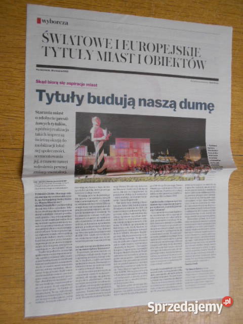 Światowe i europejskie tytuły miast i obiektów G Parczew