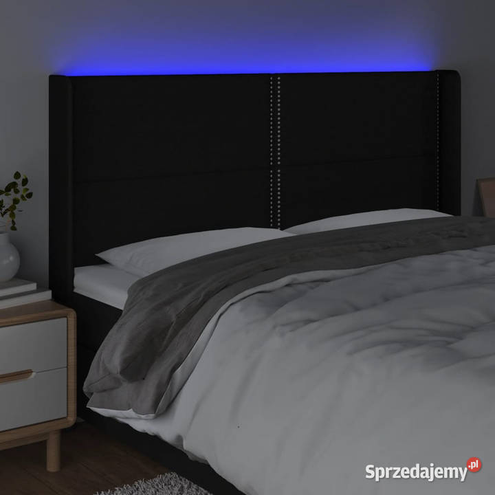 Zagłówek do łóżka z LED czarny 163x16x118128 sprzedam