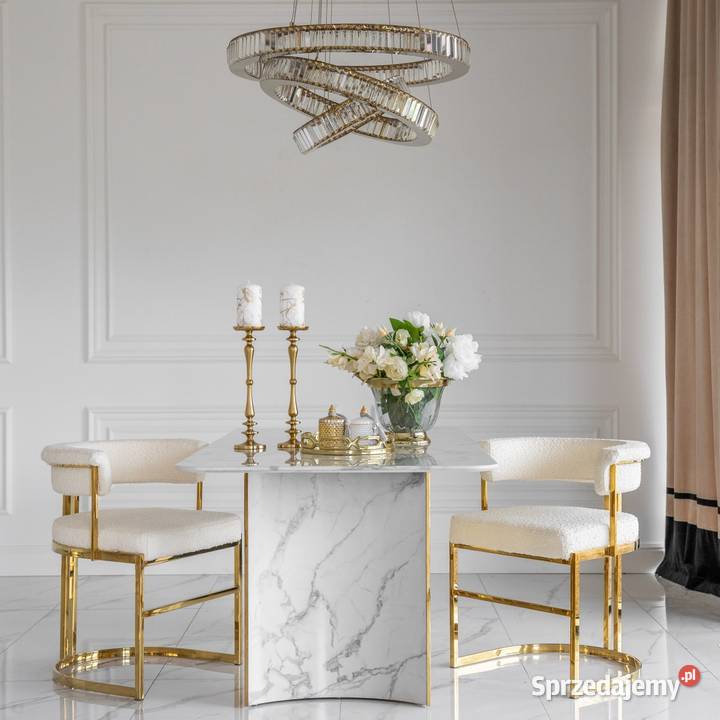 Żyrandol złoty kryształowy glamour ring lampa Warszawa