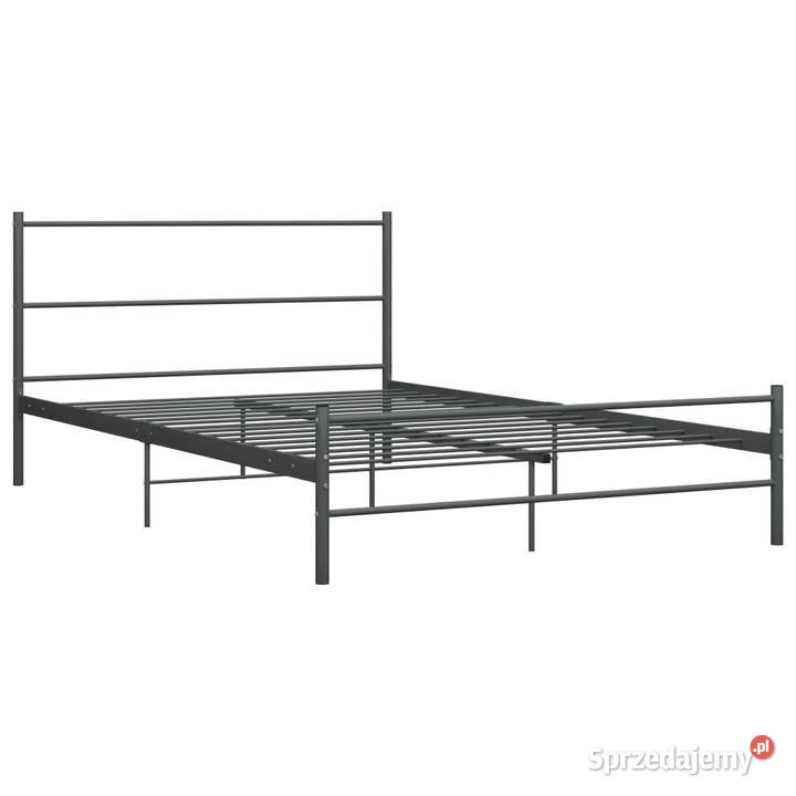 Łóżko Metalowe Szare Rama Łóżka Ze Stelażem 160 167cm Warszawa