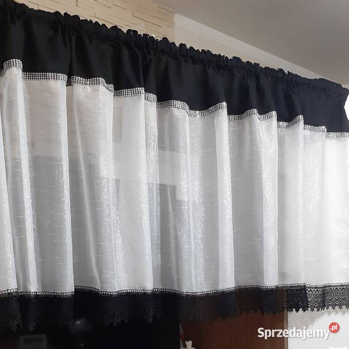 Firany szron z czarną gipiurą