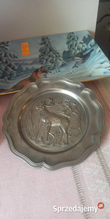 Talerz z cyny z jeleniem Syg Kassack Germany Do Pozostałe Gdańsk