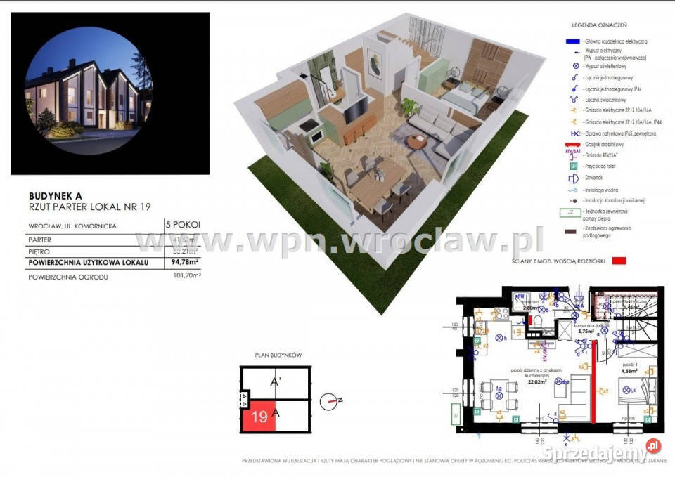 Dom bliźniak Wrocław 95m2 mieszkalny