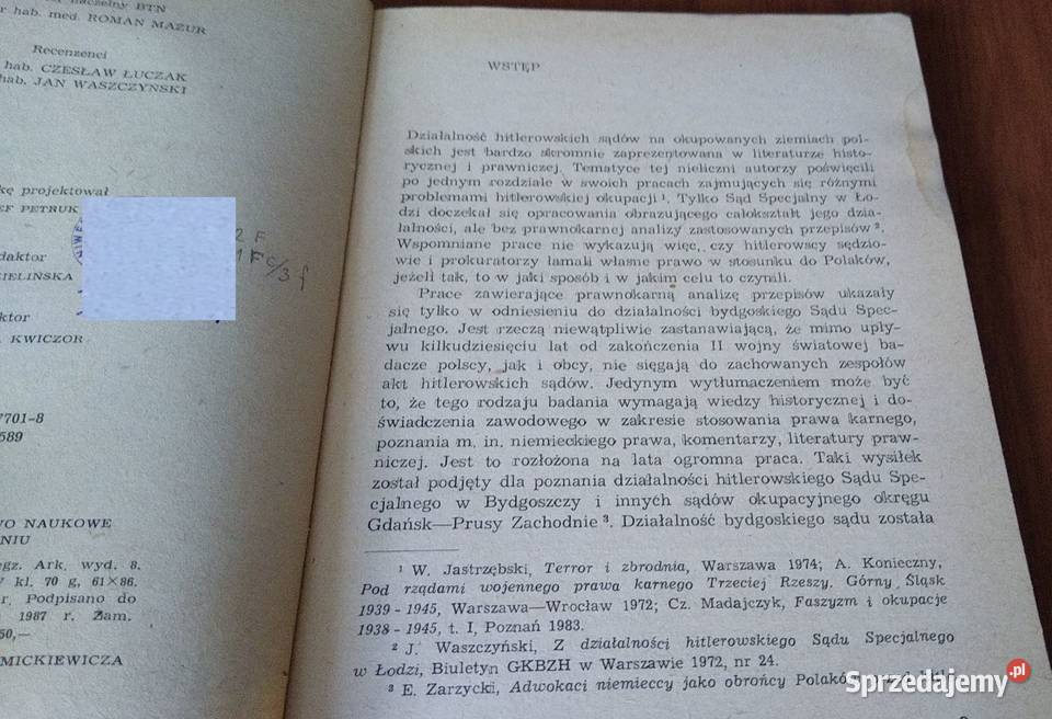 Działalność hitlerowskiego sądu specjalnego w