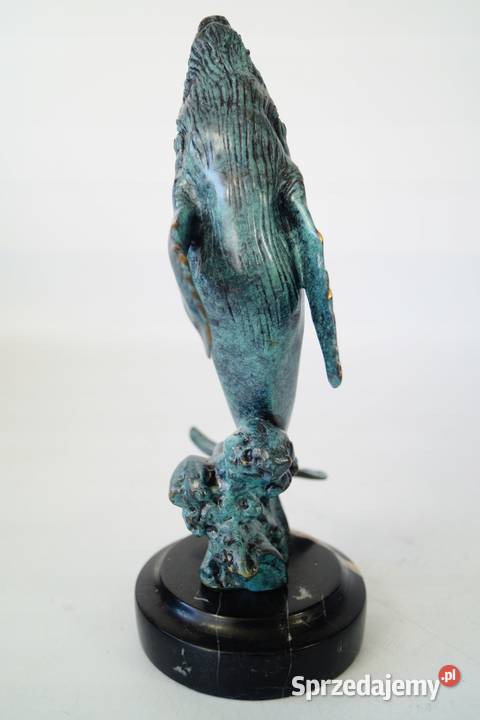 Figura z brązu rzeźba DELFIN brąz patyna Gizałki