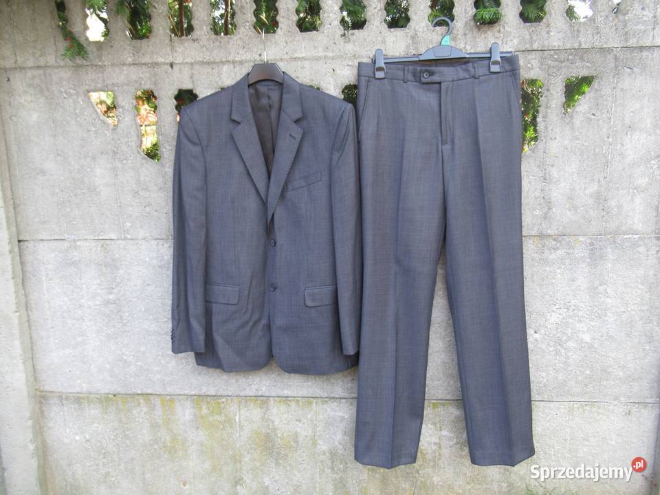 grafitowy Garnitur 50 na 182 2 częściowy Odzież wyjściowa sprzedam