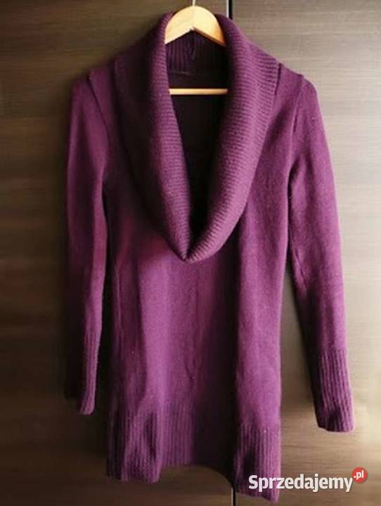 Fioletowy sweter swetr długi s 36 golf dekolt Rozmiar 36(S) Swetry i golfy Toruń