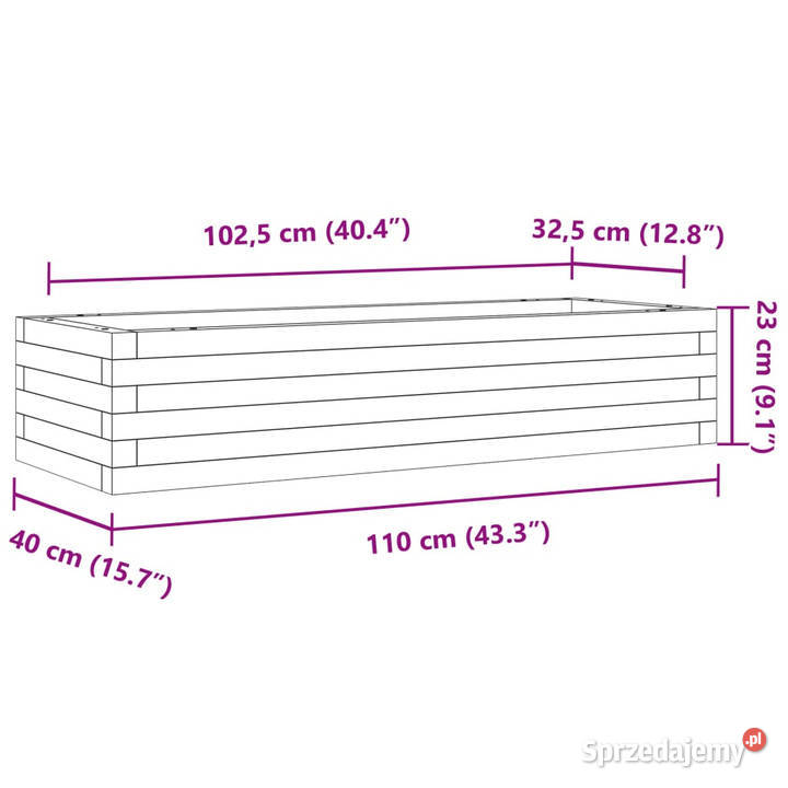 Donica ogrodowa woskowy brąz 110x40x23 lite sprzedam