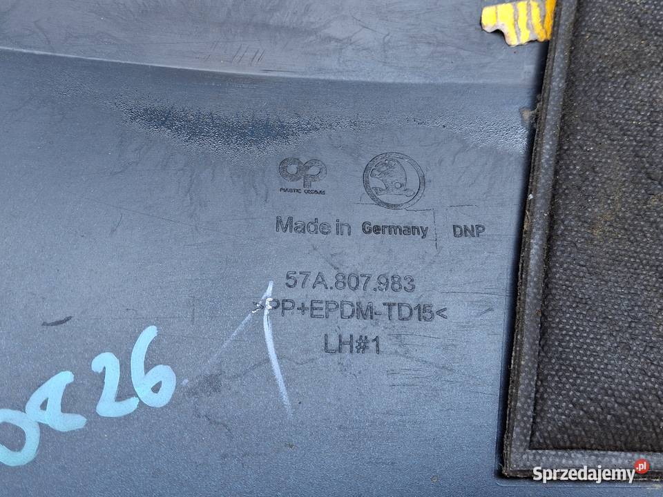 SKODA KAROQ ZDERZAK NAROŻNIK ZDERZAKA LEWY TYŁ Bieleń