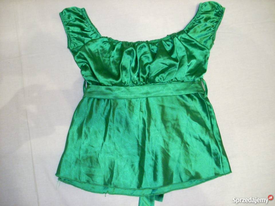 Bluzka Satynowa Elegancka Dekolt J Nowa 36 38 Bluzki i koszule