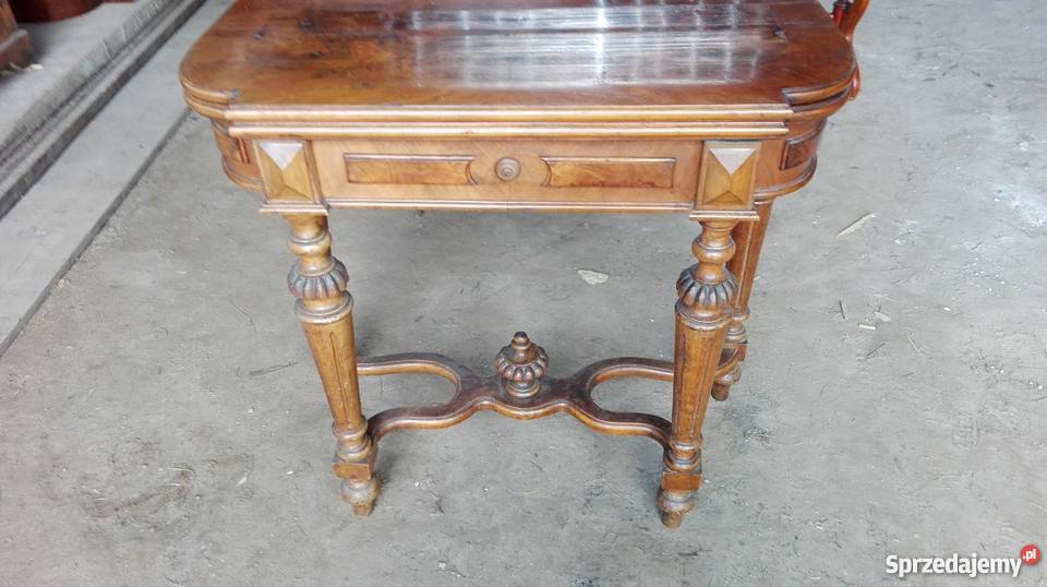 Karciakstolik konsolowy eklektyczny orzech antyk Meble mazowieckie Warszawa sprzedam
